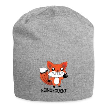 Reingeguckt Fuchs ist lustig Geschenk - Jersey-Beanie - Grau meliert - Vorne