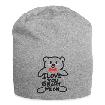 Ich liebe dich - Jersey-Beanie - Grau meliert - Vorne