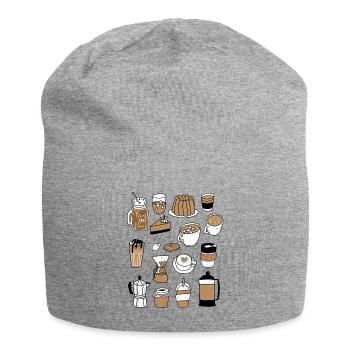 Coffee party / coffee and cake - Jersey Beanie - heather grey - Front