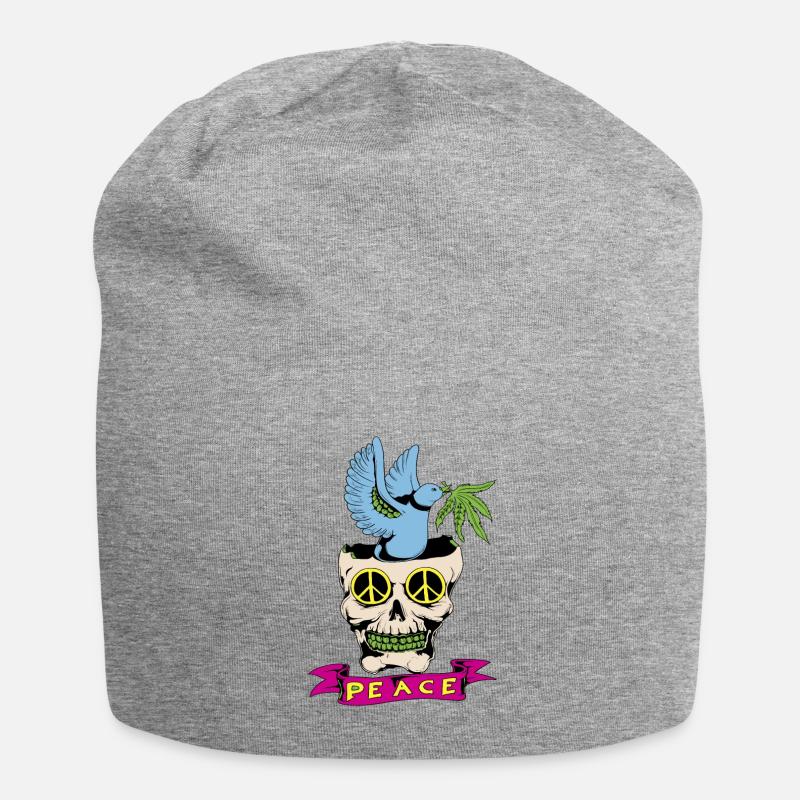 Peace Geschenk - Jersey-Beanie - Grau meliert