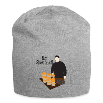 Hey street food - Jersey Beanie - heather grey - Front