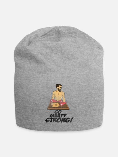 Fleisch stark - Jersey-Beanie - Grau meliert