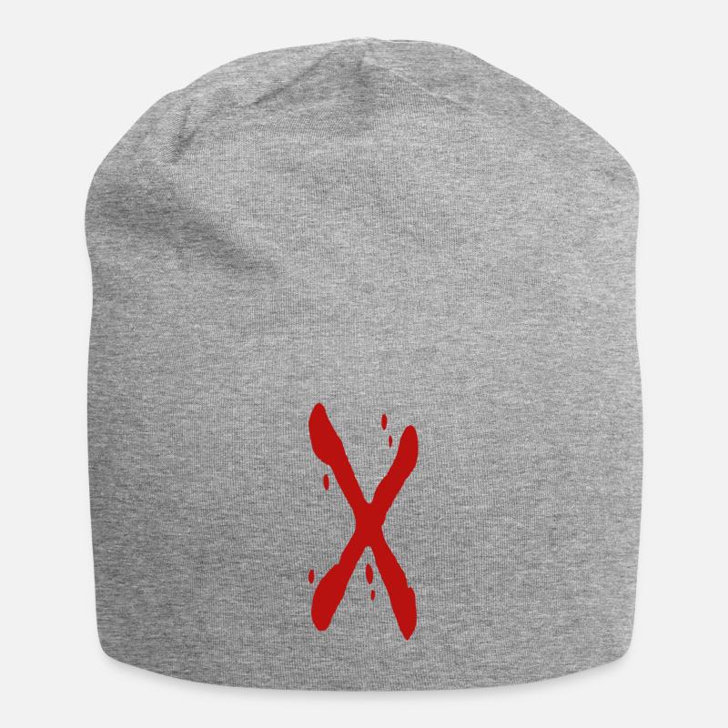 Kreuz 3 - Jersey-Beanie - Grau meliert