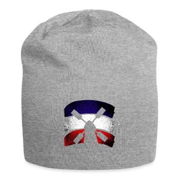 niederländisch Windmühle Kunst Land Geschenk - Jersey-Beanie - Grau meliert - Vorne