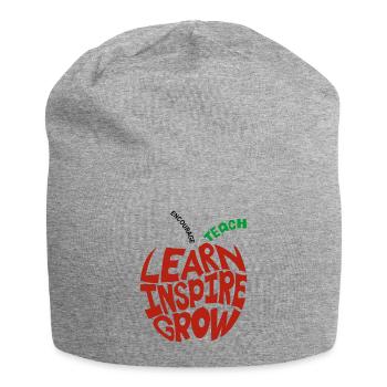 Learn Inspire Grow Encourage Teach - Jersey Beanie - heather grey - Front
