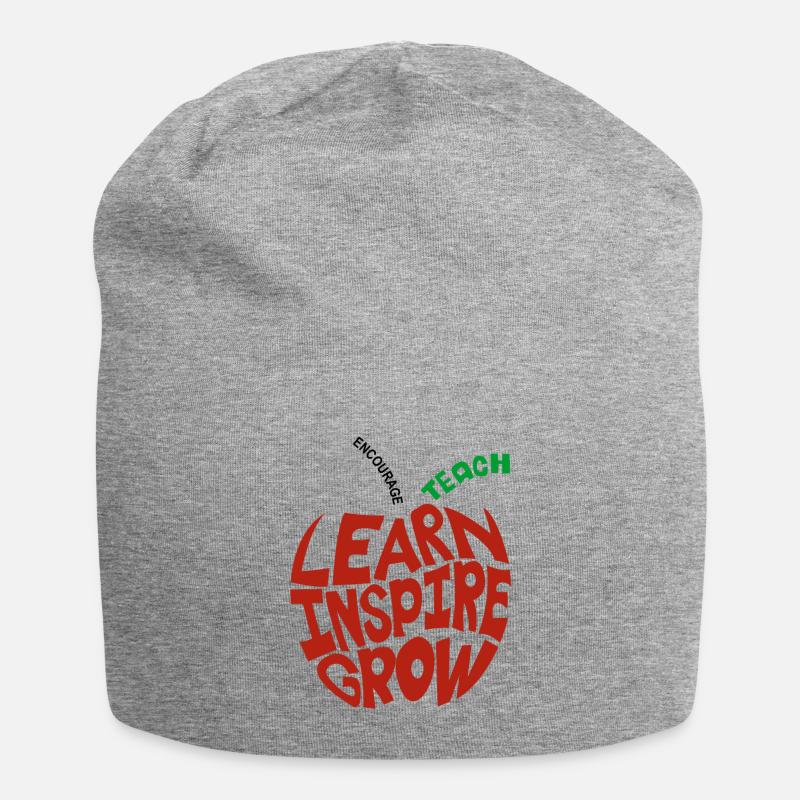 Learn Inspire Grow Encourage Teach - Jersey Beanie - heather grey