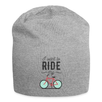 I want to ride my Bike - Jersey-Beanie - Grau meliert - Vorne