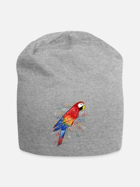 Parrot Macaw - Parrot Macaw - Jersey Beanie - heather grey