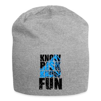 Savoir Risque savoir devise amusante - Bonnet en jersey - gris chiné - Devant