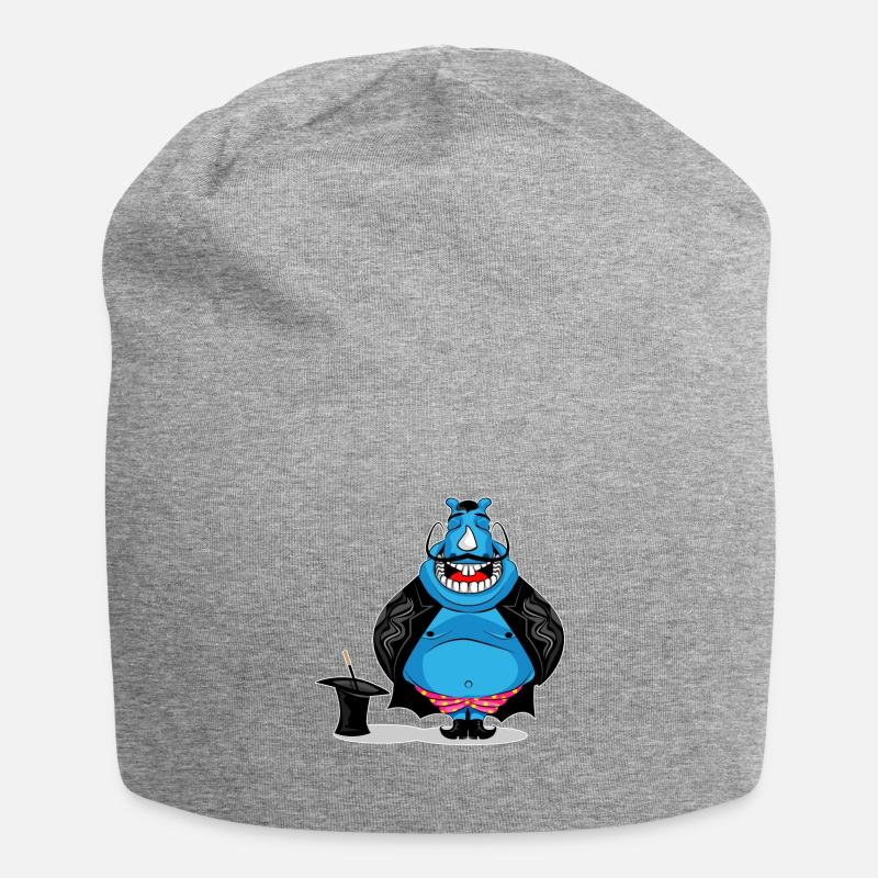 Hippopotame Magicien Doodle Art - Bonnet en jersey - gris chiné