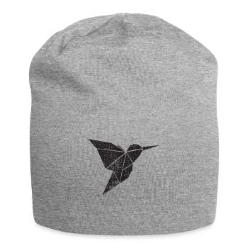 Vintage Vogel Simpel Schwarz - Jersey-Beanie - Grau meliert - Vorne