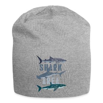 Shark Area - Walhai, Hammerhai, Weißer Hai - Jersey-Beanie - Grau meliert - Vorne