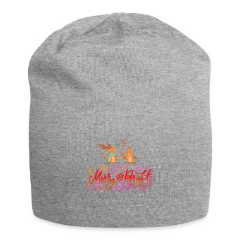 Christmas - Merry and Bright - Jersey Beanie - heather grey - Front