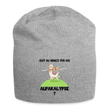 Bist du bereit - Alpaka - Jersey-Beanie - Grau meliert - Vorne