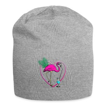 Flamingo Cocktail - Jersey-Beanie - Grau meliert - Vorne