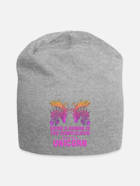 Time to be a Unicorn - Jersey Beanie - heather grey