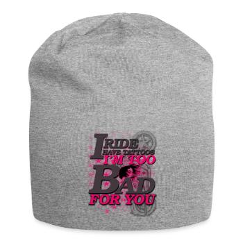 I Ride! Frauen Motorrad Motorradfahrer Geschenk - Jersey-Beanie - Grau meliert - Vorne