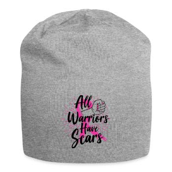 Art de sensibilisation au cancer du sein pour les femmes guerrières légères - Bonnet en jersey - gris chiné - Devant