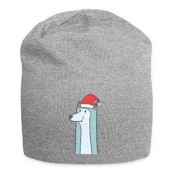 Cadeau de chemise enfants Noël chien loup - Bonnet en jersey - gris chiné - Devant