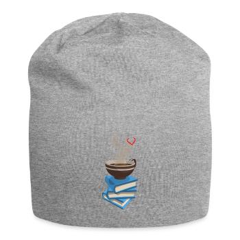 Tee Kaffee Trinken Bücher Lesen Uni Geschenk - Jersey-Beanie - Grau meliert - Vorne