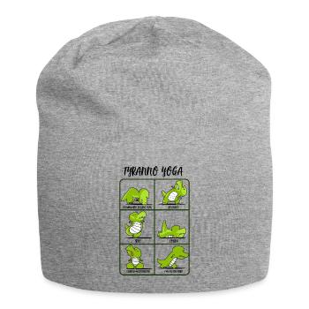 TRex Yoga pour les femmes et les hommes | Lumière Dinosaure Namaste Om - Bonnet en jersey - gris chiné - Devant