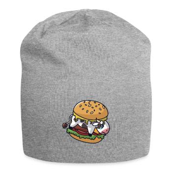 Cow in a burger - Jersey Beanie - heather grey - Front