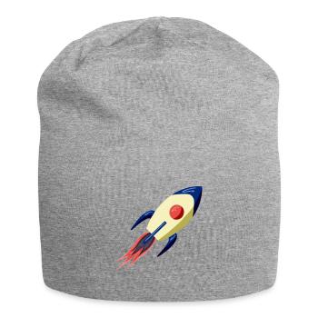 Retro rocket spaceship universe universe gift - Jersey Beanie - heather grey - Front