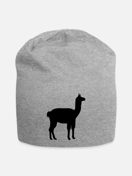 Lama - Jersey-Beanie - Grau meliert