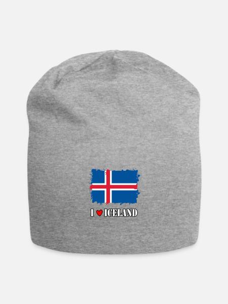 I love Iceland - Jersey-Beanie - Grau meliert