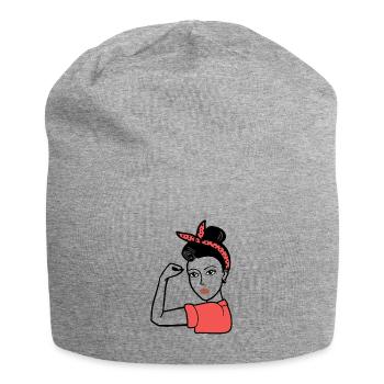 strong woman - Jersey Beanie - heather grey - Front