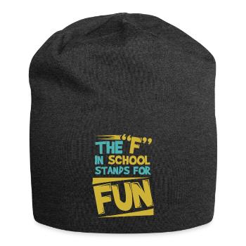 Sarcastic Back to School art for Teens, Students - Jersey Beanie - charcoal grey - Front