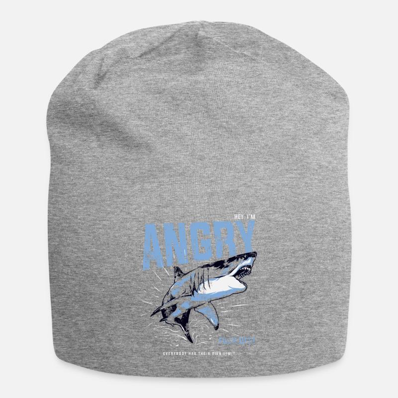 Un requin triste - Bonnet en jersey - gris chiné