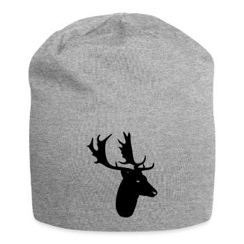 Hirsch - Jersey-Beanie - Grau meliert - Vorne