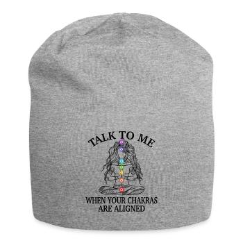 Talk to me when your Chakras are Aligened Yoga - Jersey Beanie - heather grey - Front