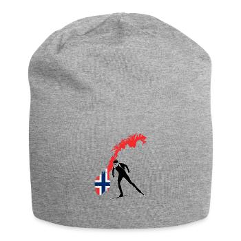 Biathlon Saison Norway Norwegen Norge als Geschenk - Jersey-Beanie - Grau meliert - Vorne