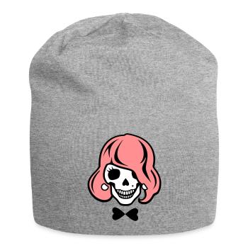 Dye skeleton to hair - Jersey Beanie - heather grey - Front