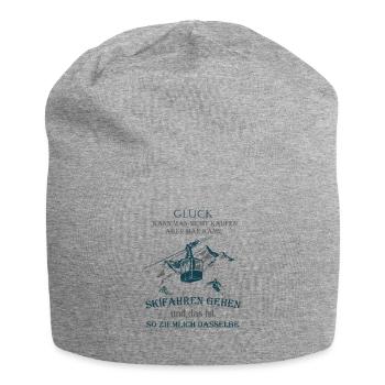 Ski Shirt · Bergbahn · Glück Geschenk - Jersey-Beanie - Grau meliert - Vorne