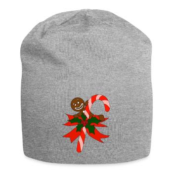 Lebkuchen und Zuckerstange Tshirt Geschenkidee - Jersey-Beanie - Grau meliert - Vorne