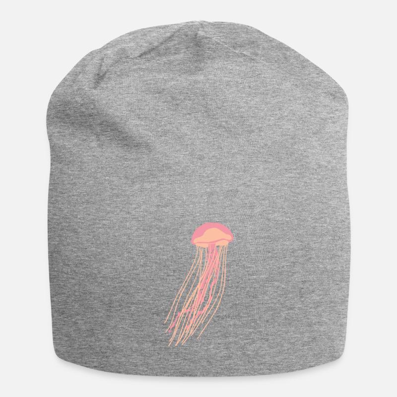 Pink jellyfish - Jersey Beanie - heather grey