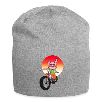 Lapin sur vélo lapin enfants enfants - Bonnet en jersey - gris chiné - Devant