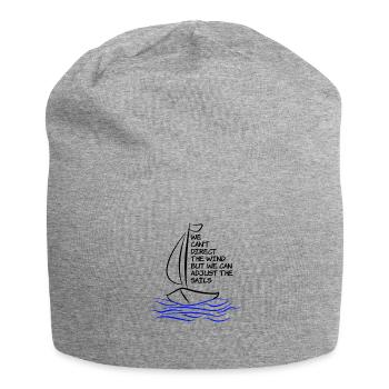 Sail Wind Ship Saying Motivation Gift Boat - Jersey Beanie - heather grey - Front