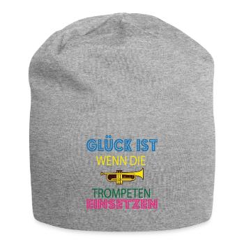 Trompeter Shirt · Musik · Glück Geschenk - Jersey-Beanie - Grau meliert - Vorne