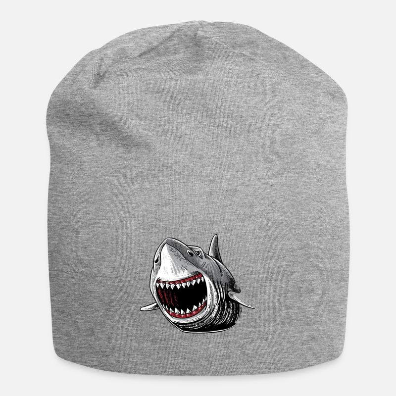 Hai-Angriffs-Hemd Megalodon riesiges Horror-Geschenk - Jersey-Beanie - Grau meliert