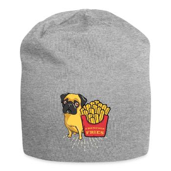 French Fries Fries Pug Boxer - Jersey Beanie - heather grey - Front