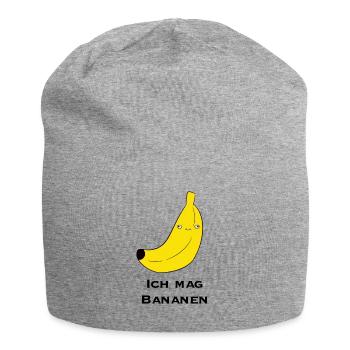 Banane / Banana - Ich mag Bananen - Jersey-Beanie - Grau meliert - Vorne
