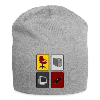 PC-Zocker - Jersey-Beanie - Grau meliert - Vorne