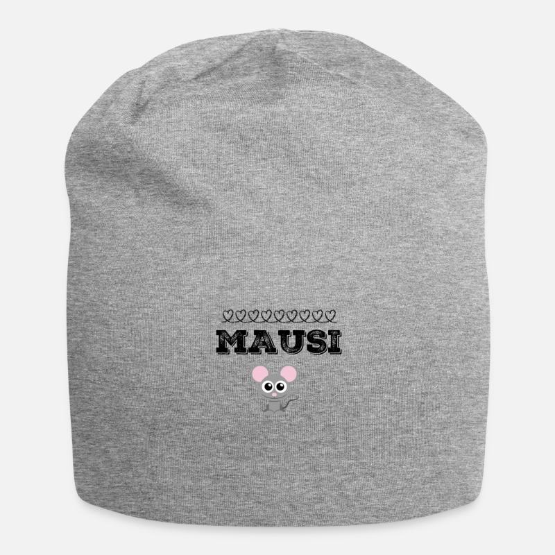Mausi Maus Mäuschen - Jersey-Beanie - Grau meliert