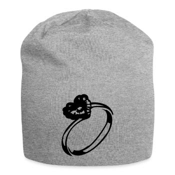 bague en diamant de coeur - Bonnet en jersey - gris chiné - Devant