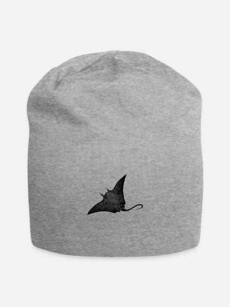 Rochen - Jersey-Beanie - Grau meliert