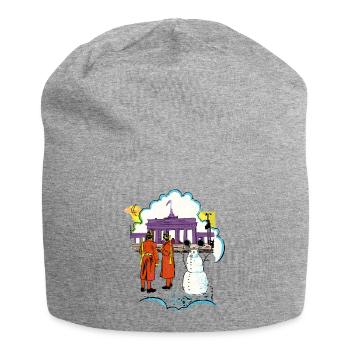 Brandenburg Gate Berlin snowman GDR - Jersey Beanie - heather grey - Front
